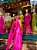 VESTIDO LONGO PRADA COM ELASTANO UM OMBRO SÓ COM ECHARPE PINK - Imagem 1