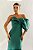 VESTIDO LONGO ZIBELINE TOMARA QUE CAIA COM LAÇO NO OMBRO DRAPEADO VERDE ESMERALDA - Imagem 1