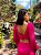 VESTIDO LONGO CHIFON COM MANGA LONGA VAZADO NAS COSTAS COM BOTÕES SAIA PINK - Imagem 1
