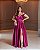 VESTIDO LONGO ZIBELINE ALCINHA  DETALHE ABAIXO DO BUSTA DRAPEADO COM FENDA FUCSIA - Imagem 2