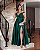 VESTIDO LONGO ZIBELINE ALCINHA  DETALHE ABAIXO DO BUSTA DRAPEADO COM FENDA  VERDE ESMERALDA - Imagem 2