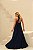 VESTIDO LONGO CHIFFON GOLA ALTA COM FITA AZUL MARINHO - Imagem 2