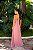 VESTIDO LONGO CHIFFON GOLA ALTA COM FITA ROSE - Imagem 3