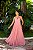 VESTIDO LONGO CHIFFON GOLA ALTA COM FITA ROSE - Imagem 2