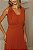 VESTIDO LONGO CHIFFON MANGA PLISSADO ESTILO MORCEGO TERRA COTA - Imagem 2