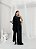 VESTIDO LONGO ACETINADO ESTILO CORPETE BUSTO ESTRUTURADO GOLA BORDADA PRETO  ST - Imagem 6