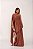 VESTIDO LONGO ACETINADO ESTILO CORPETE BUSTO ESTRUTURADO GOLA BORDADA TERRA COTA   ST - Imagem 3