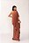 VESTIDO LONGO ACETINADO ESTILO CORPETE BUSTO ESTRUTURADO GOLA BORDADA TERRA COTA   ST - Imagem 2