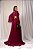 VESTIDO LONGO CREPE DE SEDA MANGA MORCEGO PLISSADA COSTAS VAZADA FUCSIA AXEL - Imagem 2