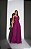 VESTIDO LONGO MICROTULE ESTILO CORPET DETALHE TRANCINHA CINTURA FUCSIA BRILHO - Imagem 1
