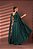 VESTIDO LONGO PRADA COM ELASTANO MANGA CAPA COM FIVELA NA CINTURA VERDE ESMERALDA - Imagem 2