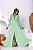 VESTIDO LONGO MICROTULLE MANGA LONGA DECOTE VERDE - Imagem 1