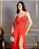 VESTIDO LONGO CHIFON COM ALÇA FINA AMARRAÇÃO COSTAS FENDA CORAL - Imagem 1