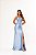 VESTIDO LONGO PRADA COM ELASTANO TOMARA QUE CAIA FENDA LATERAL AZUL SERENITY - Imagem 2