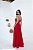 VESTIDO LONGO ZIBELINE TOMARA QUE CAIA FAIXA ACINTURADA E FENDA VERMELHO - Imagem 3