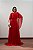 VESTIDO LONGO PLISSADO COM MANGA CAPA VERMELHO - Imagem 1