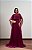 VESTIDO LONGO PLISSADO COM MANGA CAPA FUCSIA - Imagem 2