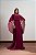 VESTIDO LONGO PLISSADO COM MANGA CAPA FUCSIA - Imagem 3