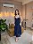 VESTIDO MIDI MICROTULLE ALÇA LARGA CAMADAS AZUL MARINHO - Imagem 1