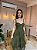 VESTIDO MIDI MICROTULLE ALÇA LARGA 3 MARIAS VERDE OLIVA - Imagem 2