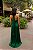 VESTIDO LONGO GOLA ALTA SEDA COM AMARRAÇÃO COSTA NUA  VERDE ESMERALDA - Imagem 2