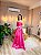 VESTIDO LONGO ZIBELINE ALCINHA DETALHE ACIMA DO BUSTO RECORTES E CAMADAS  FUCSIA - Imagem 1