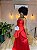 VESTIDO LONGO ZIBELINE ALCINHA DETALHE ACIMA DO BUSTO RECORTES E CAMADAS VERMELHO - Imagem 3