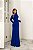 VESTIDO LONGO CREPE MANGA LONGA COM DECOTE SOPREPOSTO AZUL BIC BIA - Imagem 1