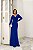 VESTIDO LONGO CREPE MANGA LONGA COM DECOTE SOPREPOSTO AZUL BIC BIA - Imagem 2