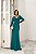 VESTIDO LONGO CREPE MANGA LONGA COM DECOTE SOPREPOSTO VERDE PETROLEO BIA - Imagem 1