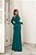 VESTIDO LONGO CREPE MANGA LONGA COM DECOTE SOPREPOSTO VERDE PETROLEO BIA - Imagem 4