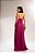 VESTIDO LONGO PLISSADO GOLA ALTA FUCSIA - Imagem 3