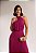 VESTIDO LONGO PLISSADO GOLA ALTA FUCSIA - Imagem 2