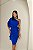 VESTIDO MIDI ACETINADO OMBRO SÓ GOLA BORDADA AZUL BIC - Imagem 2