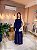 VESTIDO NEW MIDI CHIFON UNICA MANGA COM TRANSPARENCIA AZUL MARINHO - Imagem 2