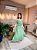 VESTIDO MIDI BABADO DECOTE V COM DETALHE SAIA  FLUIDO VERDE OLIVA - Imagem 1