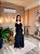 VESTIDO MIDI BABADO DECOTE V COM DETALHE SAIA  FLUIDO PRETO - Imagem 1