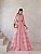 VESTIDO LONGO CREPE DE SEDA MANGA LONGA SAIA COM CAMADAS COSTAS VAZADA ROSE MB - Imagem 1