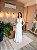 VESTIDO LONGO CREPE COM RECORTE CINTURA E ARGOLA ML BRANCO - Imagem 1
