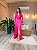 VESTIDO LONGO CREPE DE SEDA MANGA LONGA DECOTE V  PINK - Imagem 1