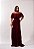 VESTIDO LONGO CHIFFON OMBRO A OMBRO SAIA PLISSADA MARSALA - Imagem 1