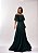 VESTIDO LONGO CHIFFON OMBRO A OMBRO SAIA PLISSADA VERDE ESMERALDA - Imagem 1
