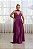 VESTIDO LONGO CHIFFON DE ALCINHA DECOTE TRES BABADOS SAIA PLISSADA ROXO - Imagem 1