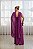 VESTIDO LONGO CHIFFON DE ALCINHA DECOTE TRES BABADOS SAIA PLISSADA ROXO - Imagem 2