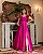 VESTIDO LONGO ZIBELINE ALCINHA COM DETALHE FLOR  FENDA LATERAL FUCSIA - Imagem 1