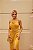 VESTIDO LONGO SEDA TOMARA QUE CAIA METADE PLISSADO METADE LISO FENDA FRENTE AMARELO - Imagem 1