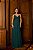 VESTIDO LONGO CHIFFON PLISSADO ALCINHA CAPA VERDE PETROLEO - Imagem 1