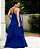 VESTIDO LONGO CREPE DE SEDA EM CAMADAS ALCINHA AZUL ROYAL - Imagem 2