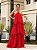 VESTIDO LONGO CREPE DE SEDA EM CAMADAS ALCINHA VERMELHO - Imagem 1