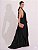 VESTIDO LONGO CHIFFON FRENTE ÚNICA PLISSADO SOBREPOSTO PRETO - Imagem 2